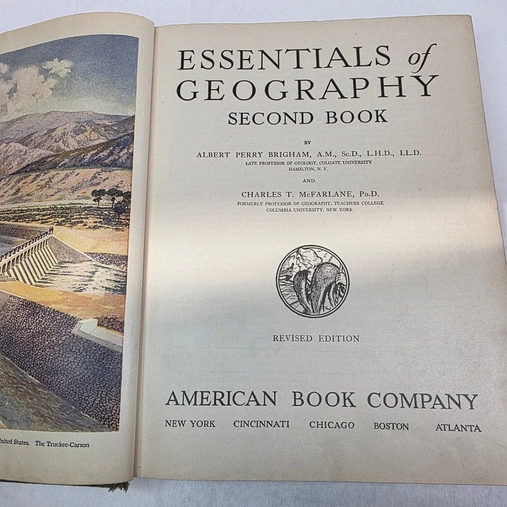 Macmillan‎ American Geography Textbooks 1927, 1934 Set of 2, GUC